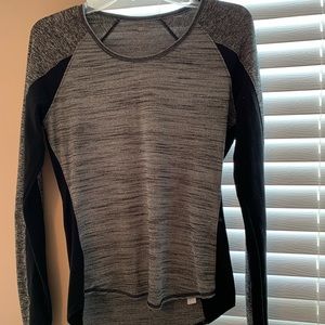 Athleta Black and Grey Long Sleeve Shirt